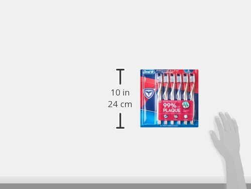 Oral-B Pro Health CrossAction Plaque Removal toothbrushes, 6 Count Toothbrush Soft, Deep Reach in Tight Spaces, Tongue Scraper Tooth Brush, Plaque Fighter, Gentle on Teeth, Gum stimulators