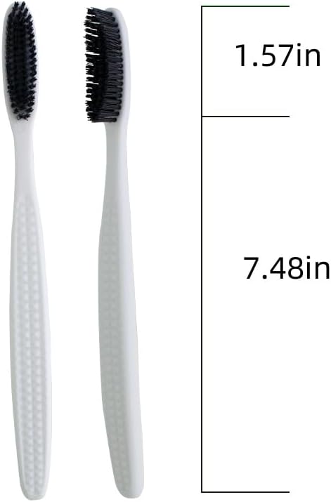 Huge Head Extra Hard & Firm Toothbrush, Large Long Head Charcoal Bristle Tooth Whitening Dental Oral Care (White, Extra Large)