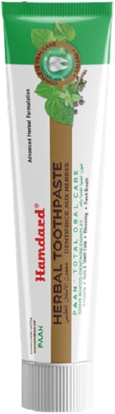 Hamdard Miswak Herbal & Paan Total Oral Care Toothpaste – 200g / 7.05Oz Each | Herbal Ayurvedic Toothpaste with Paan Flavor | Fluoride-Free | Gum Care, Fresh Breath & Natural Oral Hygiene