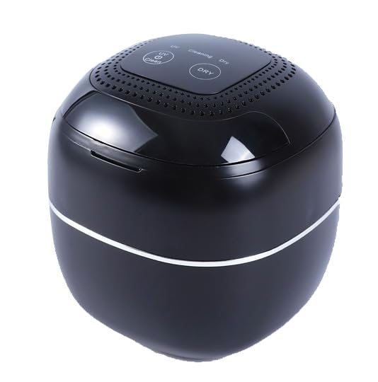 Retainer Cleaner ultrasonic,45kHz 180ml ultrasonic cleaner, cleaning and drying functions with Digital Timer,Retainer Cleaner Machine for Dentures, Mouth Guards, Braces, Jewelry (black)