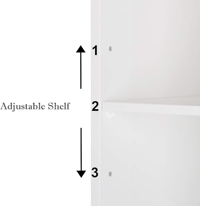 Bonnlo Bathroom Cabinet Wall Mount Mirrored Medicine Cabinet Storage Organizer with Single Door and 2 Adjustable Shelves White