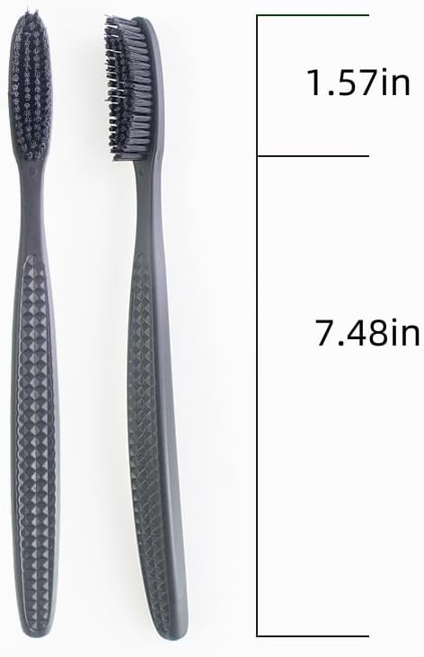Huge Head Extra Hard & Firm Toothbrush, Large Long Head Charcoal Bristle Tooth Whitening Dental Oral Care (Black, Extra Large)