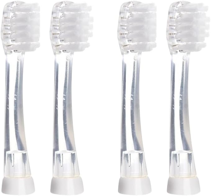 Brush-Baby - Replacement Heads for BabySonic Electric Toothbrush, 18-36 Months - Soft, Gentle Brush Heads for Baby Teeth & Gums - Toddler Toothbrush Head, BPA-Free, Toddler Oral Care - 4 Pack