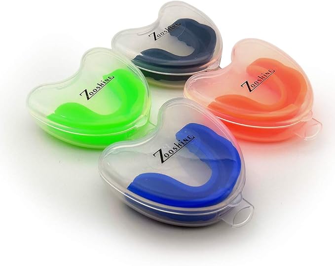 Zooshine Set of 4 Youth Sports Mouth Guard for Kids(Age 7-14),Mouth Guards for Taekwondo Boxing Football Hockey Karate Rugby,Mouth Guard with Case