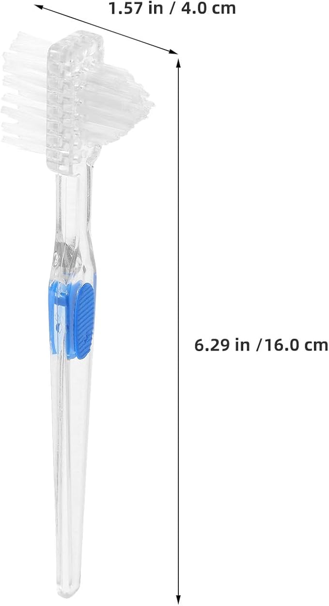 SOIMISS 8pcs Denture Toothbrush Double Sided for False Teeth and Denture - Deep Cleaning Brush Toothbrush for Elderly Adaptive Oral Care