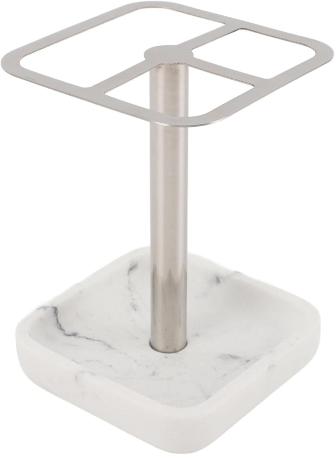 Toothbrush Holder Stainless Steel Bathroom Toothbrush Storage Organizer Toothpaste Holder Stand Rack for Bathroom Vanity, Countertops (Silver)