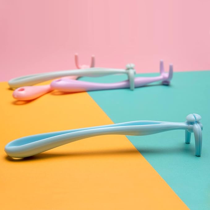 Design Colorful Floss Holder Reusable Dental Floss Handle Adults and Kids NO-Waste Floss Picksfloas Holder Flosser (PinkBlueGreenYellowPurpleLightpink)