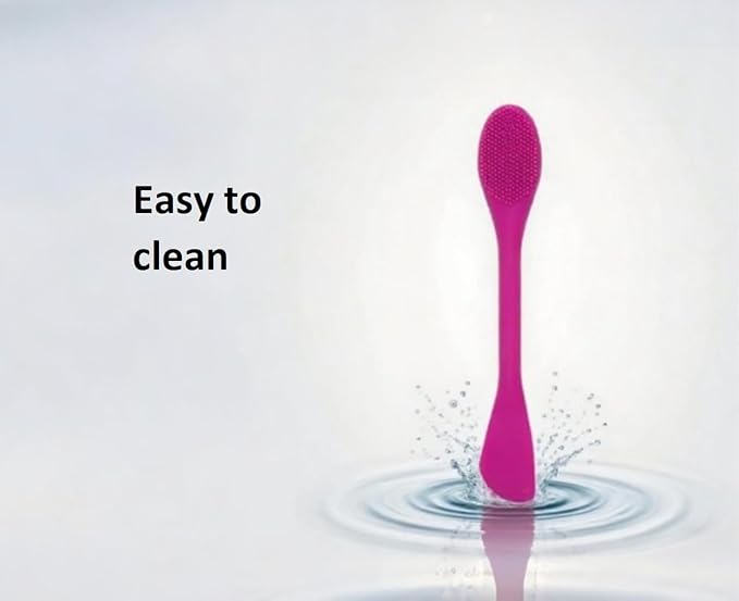 Silicone Cleansing Brush 2pcs(Rose Pink),Mask Applicator and Skincare for Pore Cleansing,Exfoliating Face Scrubber,Makeup Removal Brush