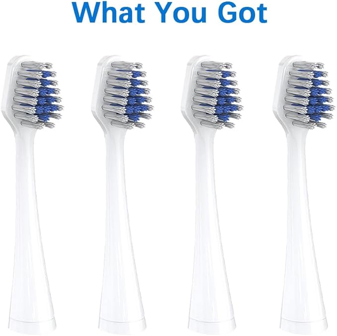 Replacement Toothbrush Heads Compatible with Waterpik Complete Care 5.0/9.0 (CC-01/WP-861), STRB-8WW,(6 Count, White)