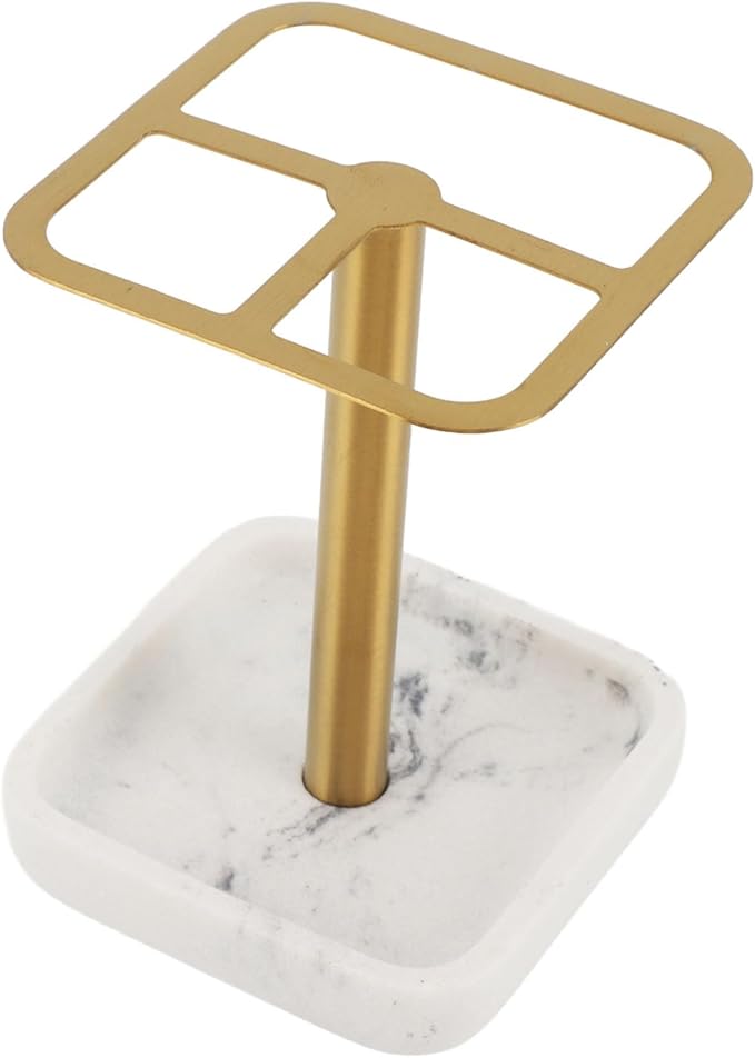 Toothbrush Holder Stainless Steel Bathroom Toothbrush Storage Organizer Toothpaste Holder Stand Rack for Bathroom Vanity, Countertops (Gold)