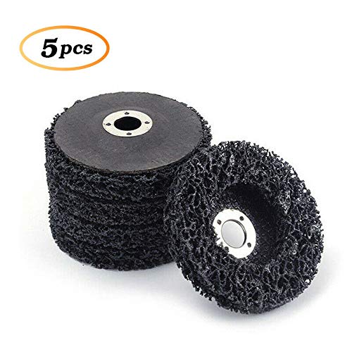 SIGNI 4" x 16mm Poly Strip Discs Stripping Wheel for Angle Grinder -Remove Paint, Rust and Clean Welds Oxidation (5 Pack-Black)