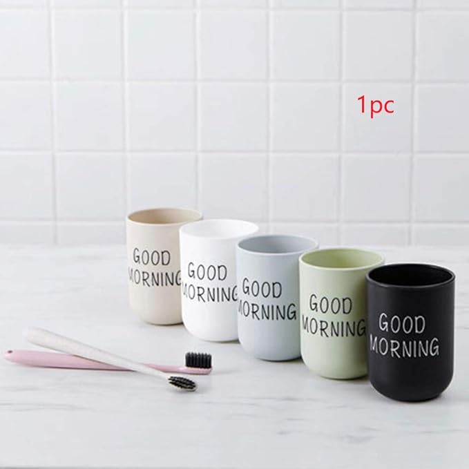 Toothbrush Makeup Brush Holder Cup Unbreakable Reusable Bathroom Vanity Countertop (Light Green)