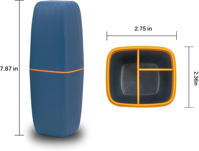 Toothbrush Cup Toothbrush Holder with Cover Travel Boothbrush Holder Portable Toothbrush Case and Carrier for Bathroom School Business Trip(Blue)