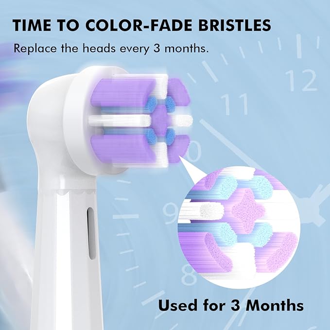 Pack of 6 Replacement Heads Compatible with Oral B iO 10 9 8 7 6 5 4 3 Series Electric Toothbrush, Medium Brush Heads, Black