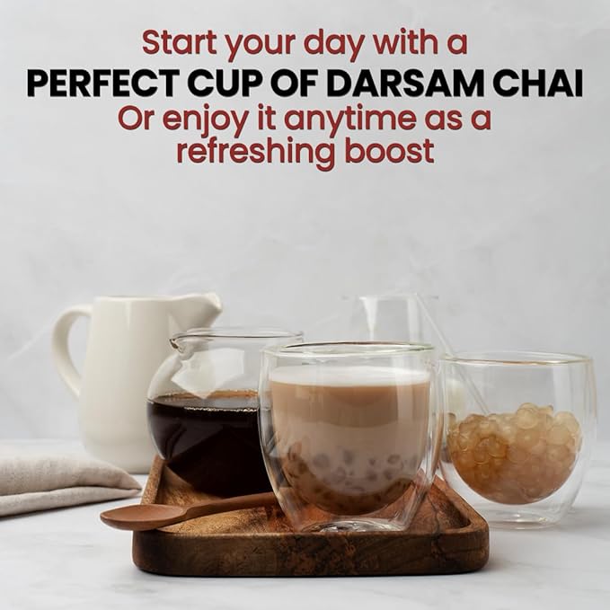 Darsam Masala Chai - 17.6oz (500g) | Premium Assam Black Tea with Cardamom, Cinnamon, Cloves, Ginger & Black Pepper | Freshness Locked in Airtight PET Jar | Non-GMO & Gluten-Free