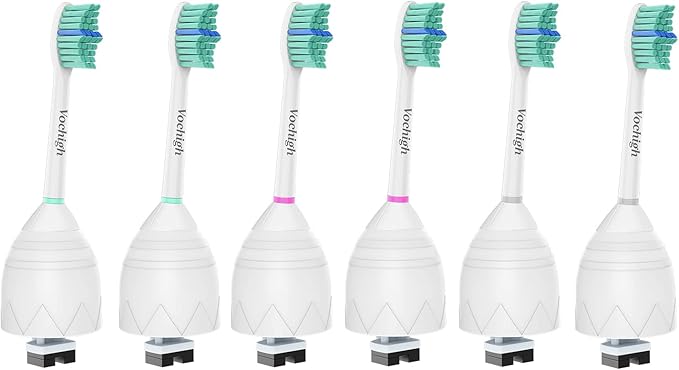 Replacement Toothbrush Heads Compatible with Philips-Sonicare: fits e-Series HX7022 CleanCare & Xtreme Screw-on Electric Brush Handles, 6 Pack