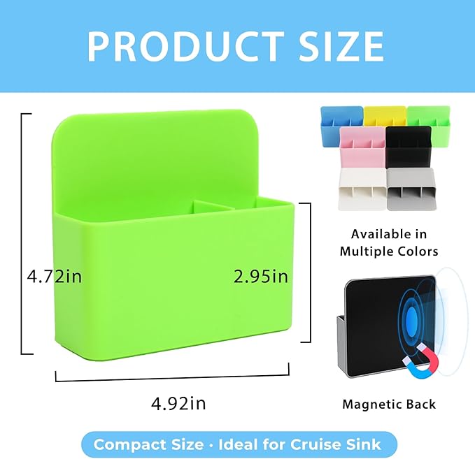 Cruise Essentials 2026 – Magnetic Toothbrush Holder for Cruise Ship Cabin, Wall-Mounted Cruise Bathroom Organizer, Travel Toothbrush Holder for Caribbean Cruise & Alaskan Cruise Must Haves (Green)