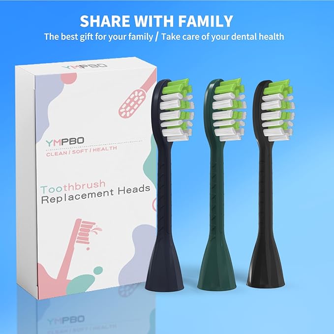 Toothbrush Replacement Heads Compatible with Philips One Series Sonicare Rechargeable Toothbrush HY1200/06 BD1003/AZ, 10 Pack Replacement Heads, Soft Bristles, Black