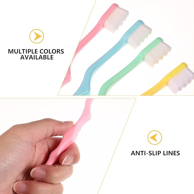 TEHAUX 4pcs Ultra Soft Micro-Nano Toothbrushes with Fine Bristles for Delicate Teeth Cleaning and Gum Care Suitable for Adults Elderly Pregnant Women and Braces