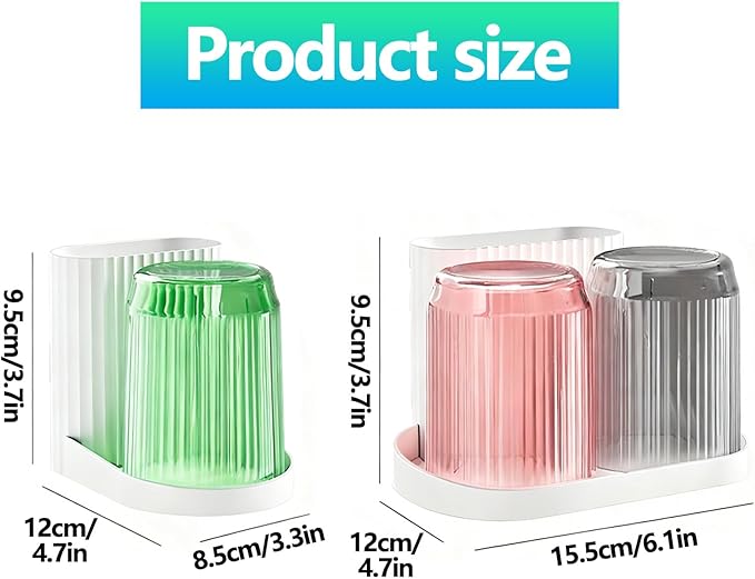 Toothbrush Holder,Bathroom Toothbrush Holder Suitable for Bathroom Organizer Place The Cup Upside Down to Drain Bathroom Stands for Storing Toothpaste Toothbrushes and Other Toiletries (Pink)