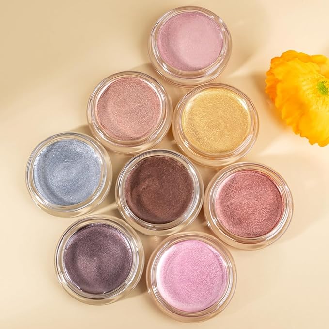Dark Brown Mousse Single Eyeshadow Palette –Neutral Matte & Shimmer Eyeshadow,Mini Cream Glitter Eye shadow,Long Lasting Highly Pigmented Eye Makeup Compact Travel Siz Eye shadow for Older Women 07#