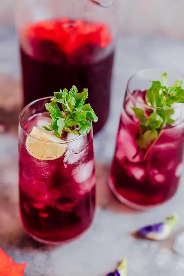45 Hibiscus Tea Bags - Dried Hibiscus Flower Tea - Natural Edible Herbal Roselle Rosehip Tea (Flor de Jamaica) - Caffeine-Free, Gluten-Free, Non-GMO