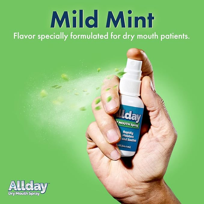 Allday Dry Mouth Spray - Maximum Strength Xylitol, Fast Acting, Long Lasting, Non-Acidic (Pack of 4)