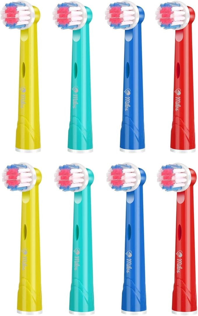 Milos Electric Toothbrush Replacement Heads Oral B Compatible Pack of 8, Extra Soft Bristles, Fits for Electric Braun Brush Heads, Refill for Vitality Precision Sensitive White, Clean Triumph