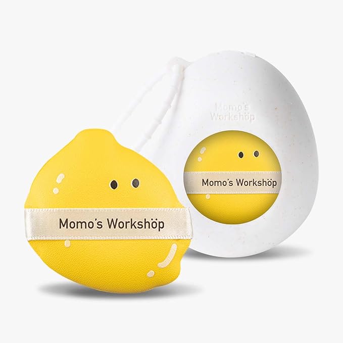 Lemon Makeup Sponge Set,Cosmetic Foundation Sponges, Dual-Textured for Wet/Dry Use, Pointed Tip for Detail Work, Includes 2pcs L+S Size Beauty Puff & Storage Case
