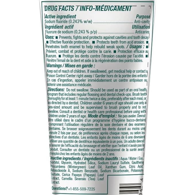 ATTITUDE Enamel Repair Toothpaste with Fluoride, Spearmint Flavor, Vegan & Cruelty-Free, Sugar-Free, Plant & Mineral-Based Ingredients, Clean Oral Care, 4.2 Oz