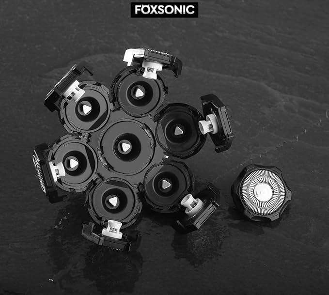 FOXSONIC 7 Blades Compatible with Wyklaus SHPAVVER shaver Head Shaver Replacement Heads 7 Heads for Many Main Brands Electric Shaver Razor Bald Men Head Shaver Blades