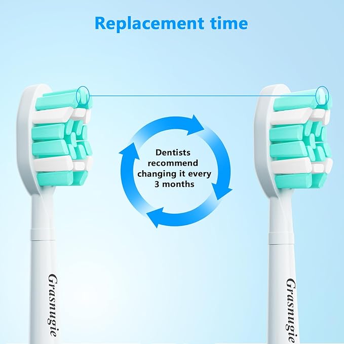 Replacement Toothbrush Heads for Philips Sonicare Electric Toothbrush Snap-on Handle: Medium Softness Bristles, 10 Brush Heads Refill, White