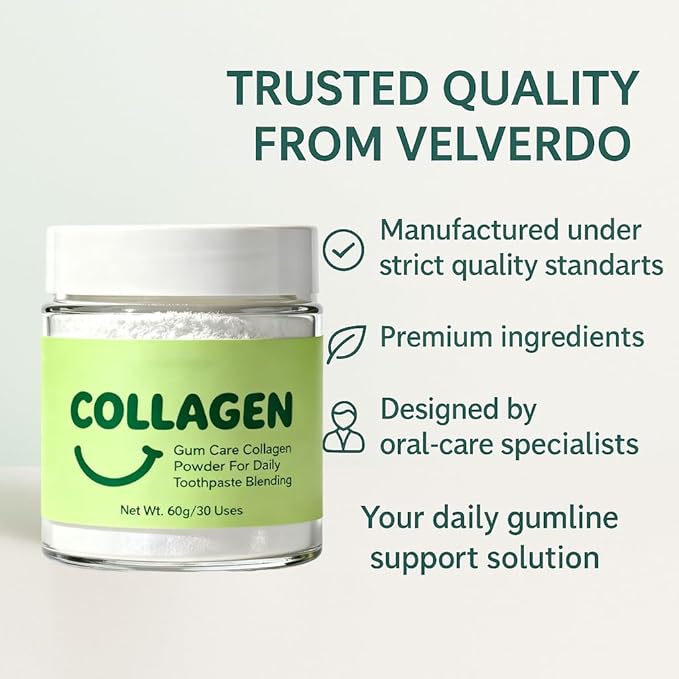 Collagen Smile Strengthening Collagen Powder – Daily Gumline Support for Healthy Gums & Teeth – Mineral-Infused Collagen Formula, 60 g (1)