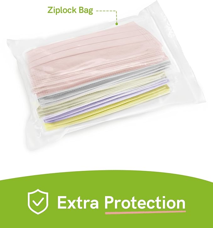 FriCARE Disposable Face Masks, 3-Ply ASTM Level 3 Medical Grade, FSA/HSA Eligible, Breathable & Comfortable for Allergy/Sun Protection, 50 Pack Starry Ballet