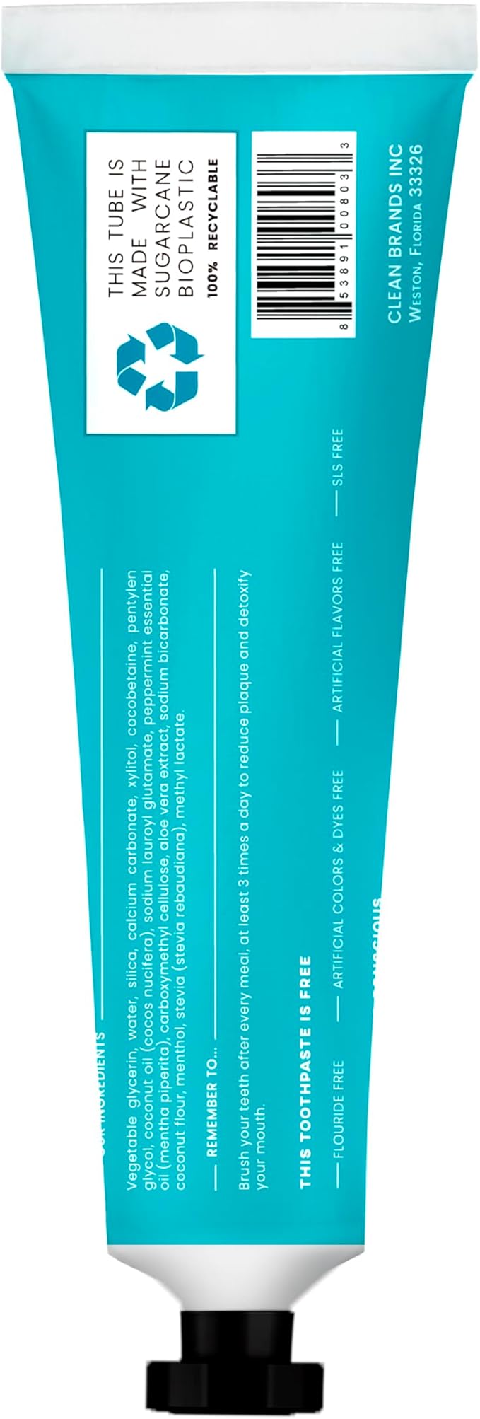 Fluoride-Free Mint Toothpaste for Fresh Breath, Gentle on Teeth, Natural Ingredients, Eco-Friendly Bioplastic Tube, Sustainable Oral Care for Adults and Kids (3 Pack, Mix)