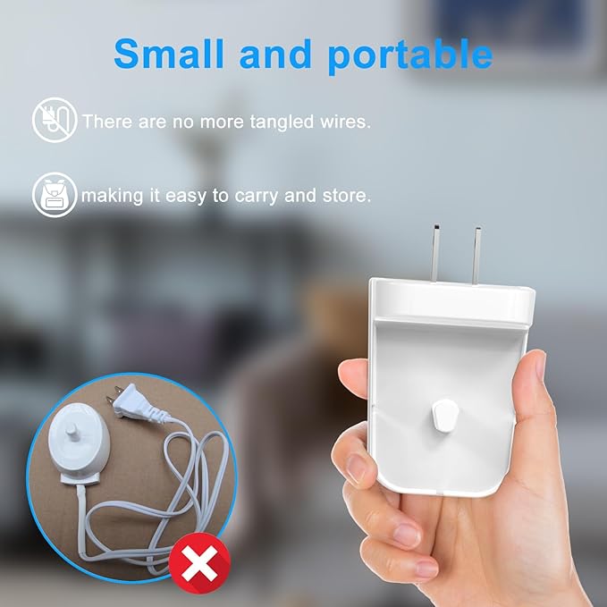 LIANSUM Wall Charger Compatible with Oral B Electric Toothbrush Oral B IO2 IO3 IO4 IO5 IO6 Serie, Genius Pro Smart Vitality Kids Inductive Charging Base Portable White Outlet Charger