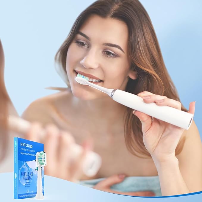 Replacement Toothbrush Heads Compatible with Philips Sonicare Electric Toothbrush,Replacement Brush Head for Replacement Heads C1 C2 G2 W 4100 HX6062/65 and More Philips Snap-on Handles