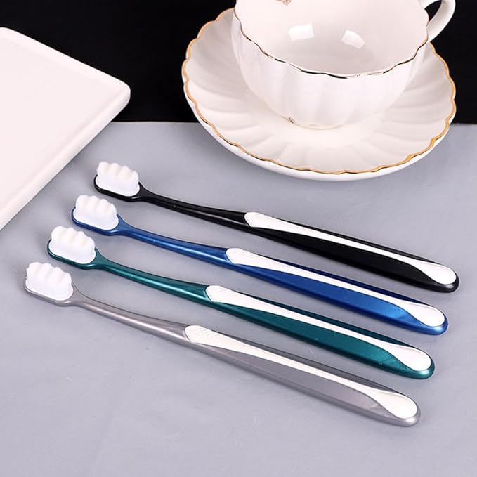 Adult Soft Bristle Toothbrushes 4pcs Large Head Flexible Manual Toothbrushes for Gentle Cleaning Oral Care Daily Use Random Color Random Color