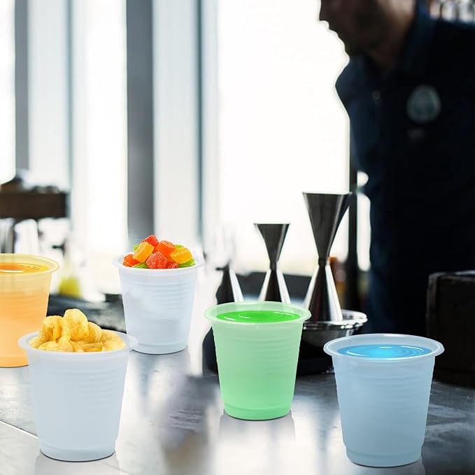 [500 Pack 3 oz Bathroom Cups, 100% Compostable Cups, Biodegradable Eco Friendly Cups, Mouthwash Cups for Rinsing Mouth, Shot Cups Disposable for Tasting, Drinking, Party and Events