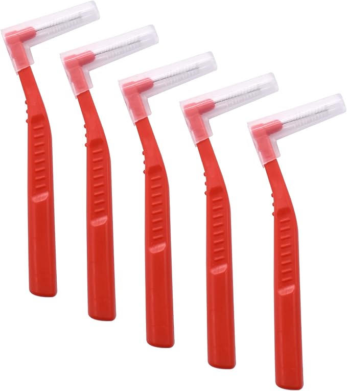 Angzhili 25 Pcs Interdental Angle Brushes, Reusable Dental Cleaners, Oral Hygiene Brush, Toothpick Floss for Braces, Tooth Cleaning Tool (Multi-Colored)