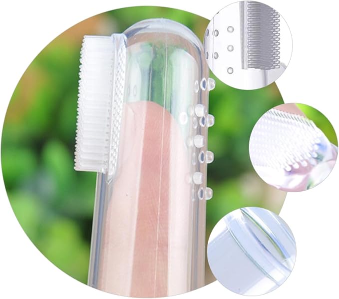 Finger Toothbrush 10Pcs Set, Soft Silicone Teething Brush with Case, Oral Massager for Newborns and Babies’ Teeth Cleaning