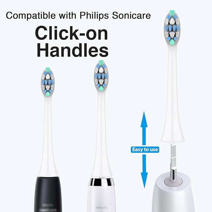 Electric Toothbrush Heads for Philips Sonicare Replacement Heads C1,C2,4100, Replacement Brush Head Compatible with Phillips Sonicare Electric Toothbrushes C2,C1, for Philips Sonic Care Brush,8 Pcs