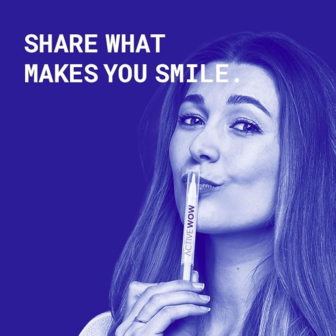 Active Wow 24K Whitening Pen for Teeth - Tooth Whitening Pen, Pen Whitening Teeth, Teeth Stain Remover, Gel Pen, Dental Grade Formula Whitening Pens, Fluoride Free, No Sensitivity, Easy to Use - Mint