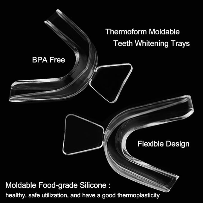 8psc Teeth Whitening Trays Kits Mouth Trays & 2 Tooth Boxes, Thermoform Moldable Whitening Teeth Tray, Oral Care Thin Moldable Mouth Tray Kit Tools for Whitening