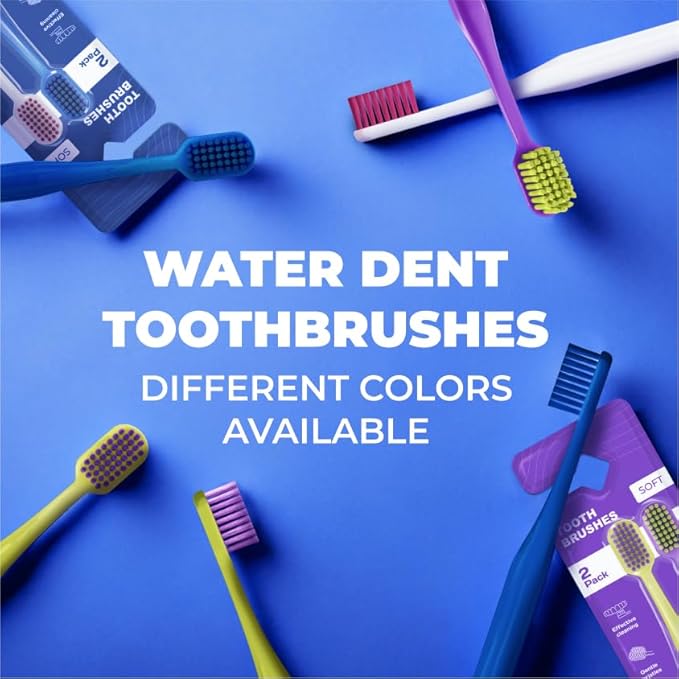 Medium Soft Toothbrush for Adults | Ultra-Dense Rounded Bristles | Gentle on Gums | Deep Plaque Removal | Whiter Smile | Suitable for Braces | 2 Pack Multicolor