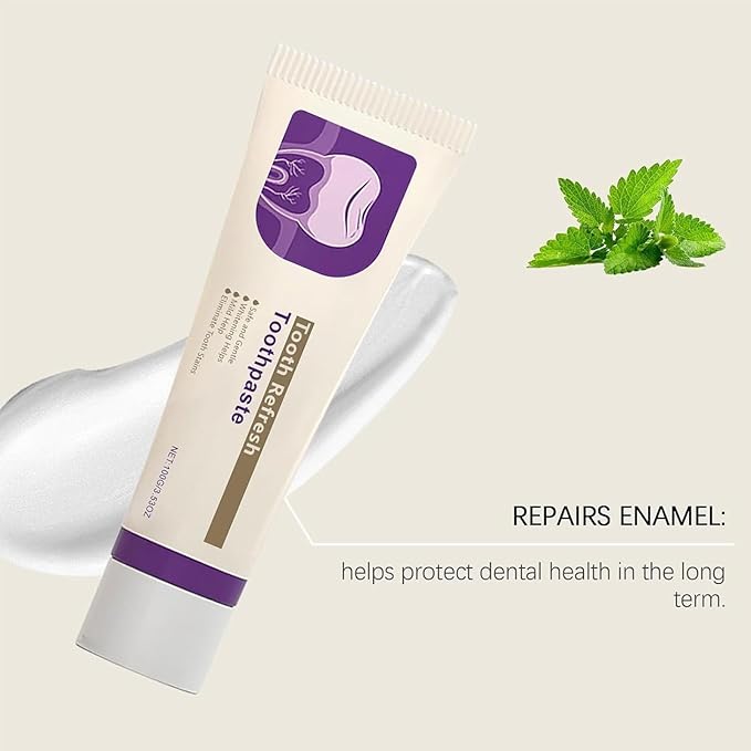 Tooth Refresh Toothpaste, Fresh Breath Whitening Formula, Natural Oral Care with Enamel Repair, Removes Coffee Tea Wine Stains, Deep Cleaning, 3.5 Oz (3 pcs)