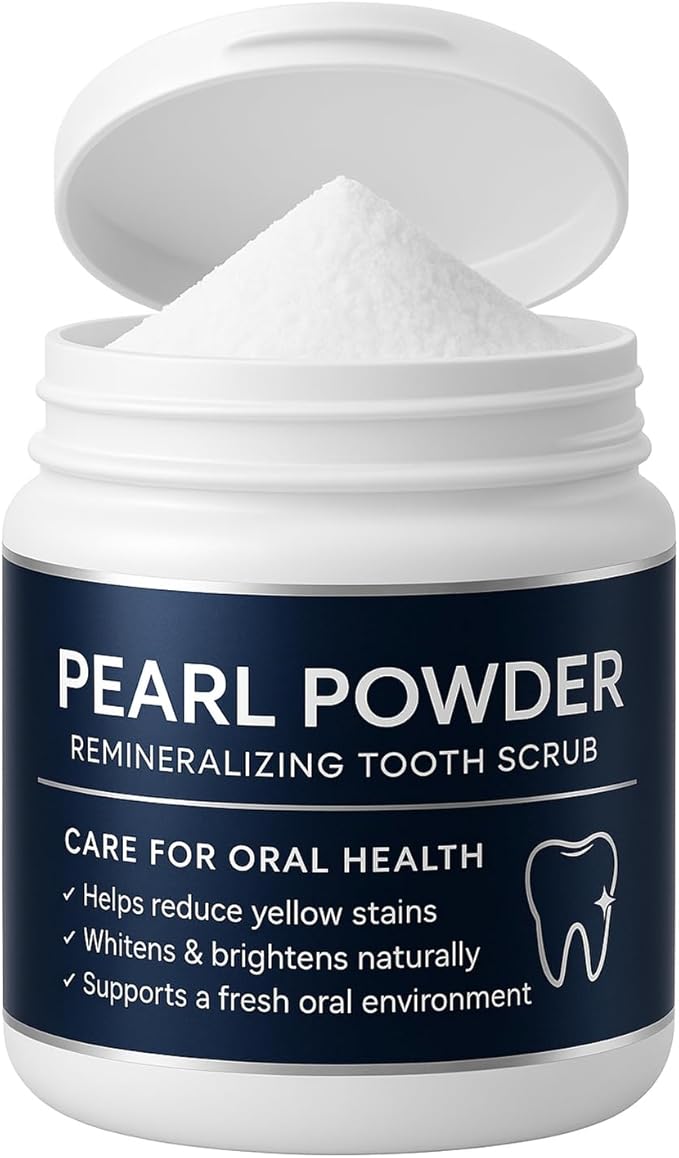 Remineralizing Tooth Powder with Pearl Powder | Natural Teeth Whitening Scrub | Hydroxyapatite Fluoride-Free Tooth Polish (1)