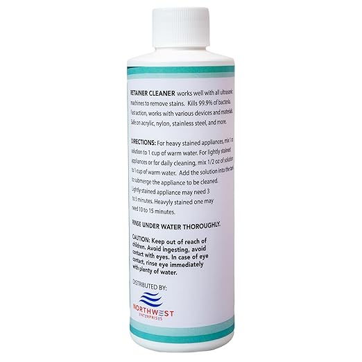 Ultrasonic Retainer Cleaner Solution Concentrate - Ultrasonic Denture Cleaner for Ultrasonic Machines - Cleans Mouthguards, Invisalign, and Nightguards - Updated Formula (Mint) (8 Ounces)