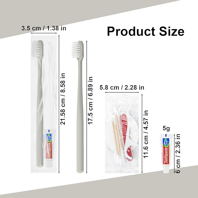 Disposable Toothbrushes, Toothbrush and Toothpaste, Toothbrush and Toothpaste Travel, Comes with Hotel Vanity Set, Individually Packaged, Suitable for Hotel, Home, Camping, Travel (50-Pack)