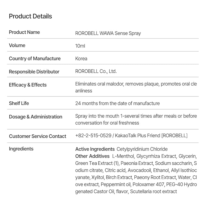 ROROBELL Wawa Sense Spray Oral Care Mouth Freshener Fights Bad breath ((1/3 Fl Oz (Pack of 3)))